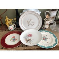 Vintage Plates Antique Dishes Dinner Dinnerware Retro Mismatched Floral Old | Etsy (US)