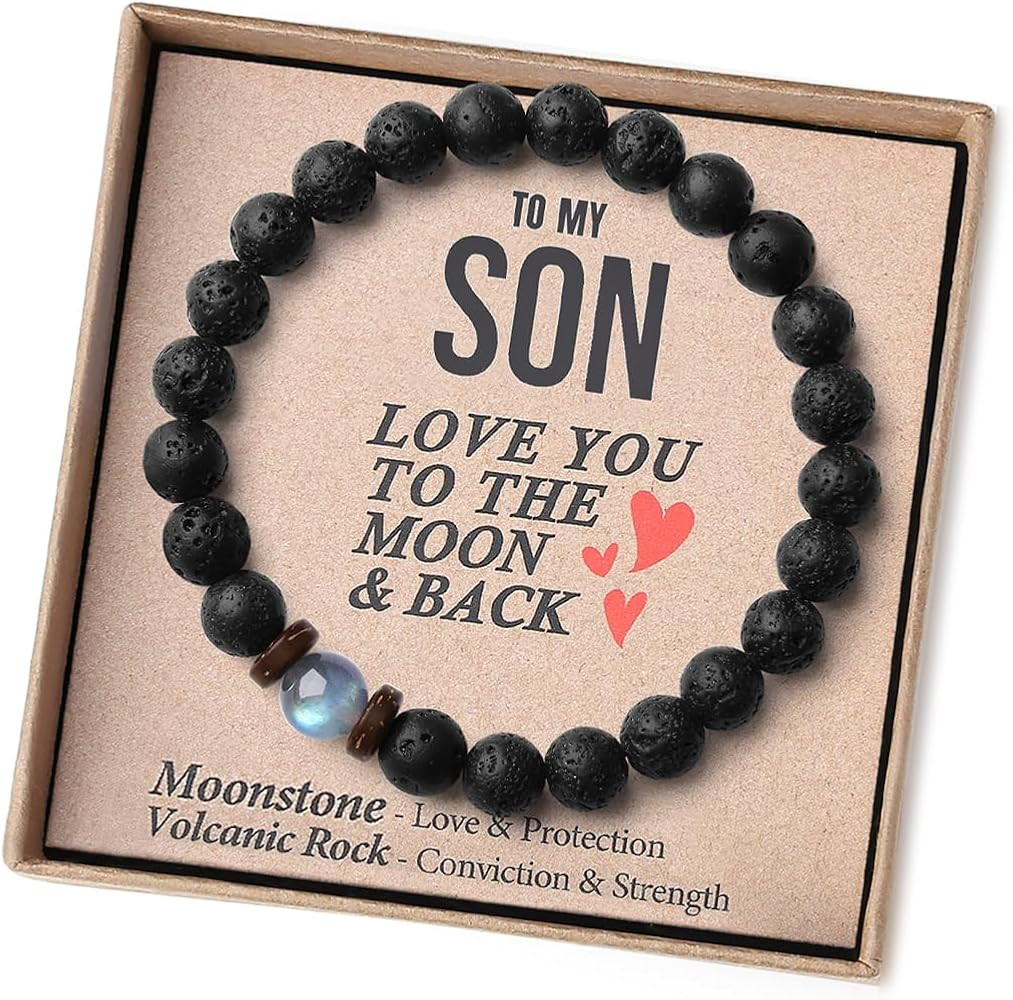 Easter Gifts for Boys/Men-Love/Strength-Natural Gemstone Bracelet for Son Grandson Dad Boyfriend ... | Amazon (US)