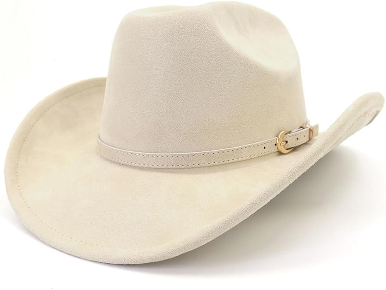 Cowboy Hat Cowgirl Hat Men's & Women's Wide Brim Felt Fedora Hat with Buckle Belt Western Cowboy ... | Amazon (US)