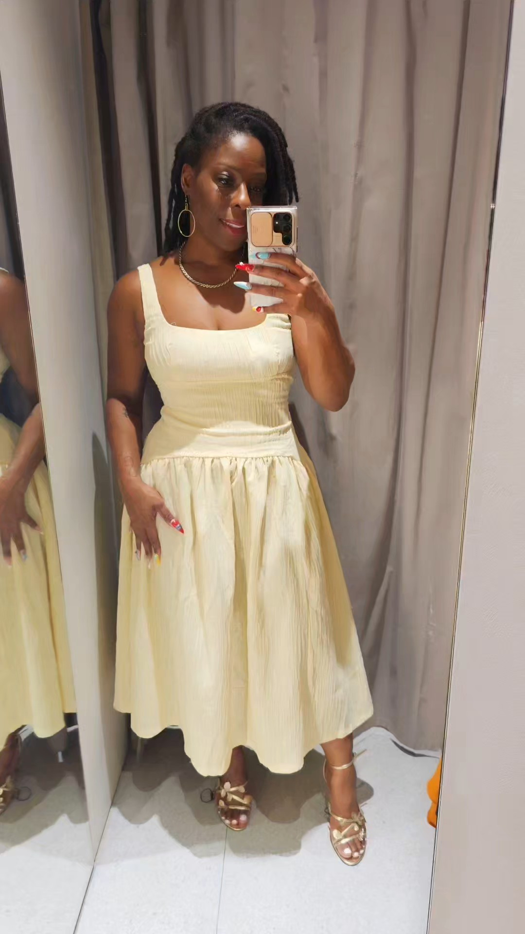 Like butter....or honey 😆 Zara Midi Dress4813/818/727 - M#zara #tryonhaul #fashionable40s #FitCheck #outfitinspo 

#LTKParties #LTKFindsUnder50 #LTKStyleTip