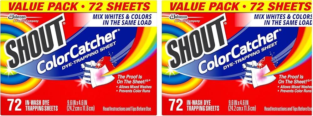 Shout Color Catcher Sheets for Laundry, Allow mixed washes, Prevent color runs, and Maintain orig... | Amazon (US)