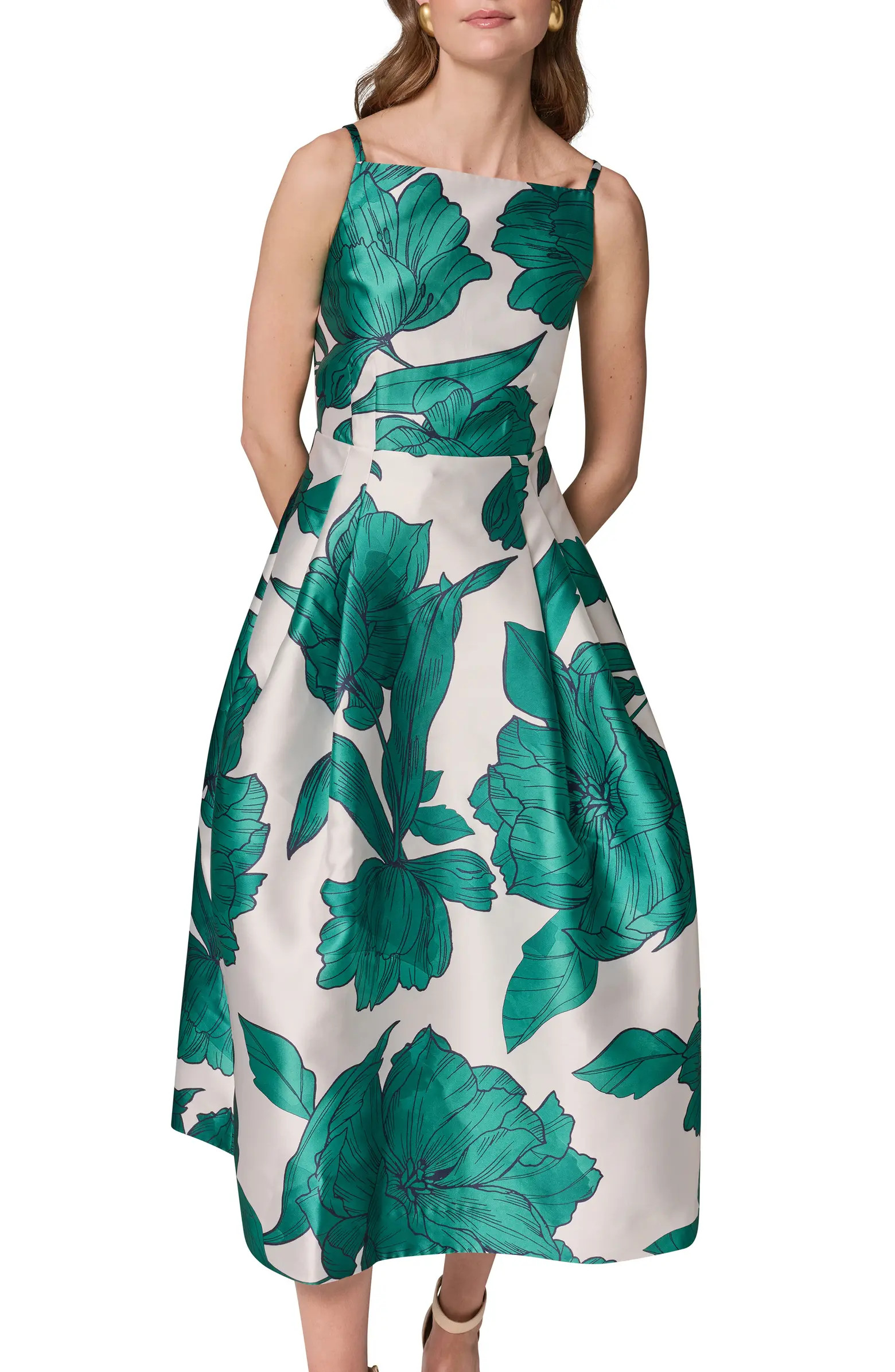 Floral Mikado Fit & Flare Gown | Nordstrom