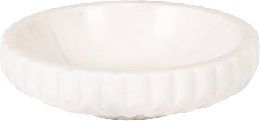 Creative Co-Op Round Marble Bowl, White | Amazon (US)