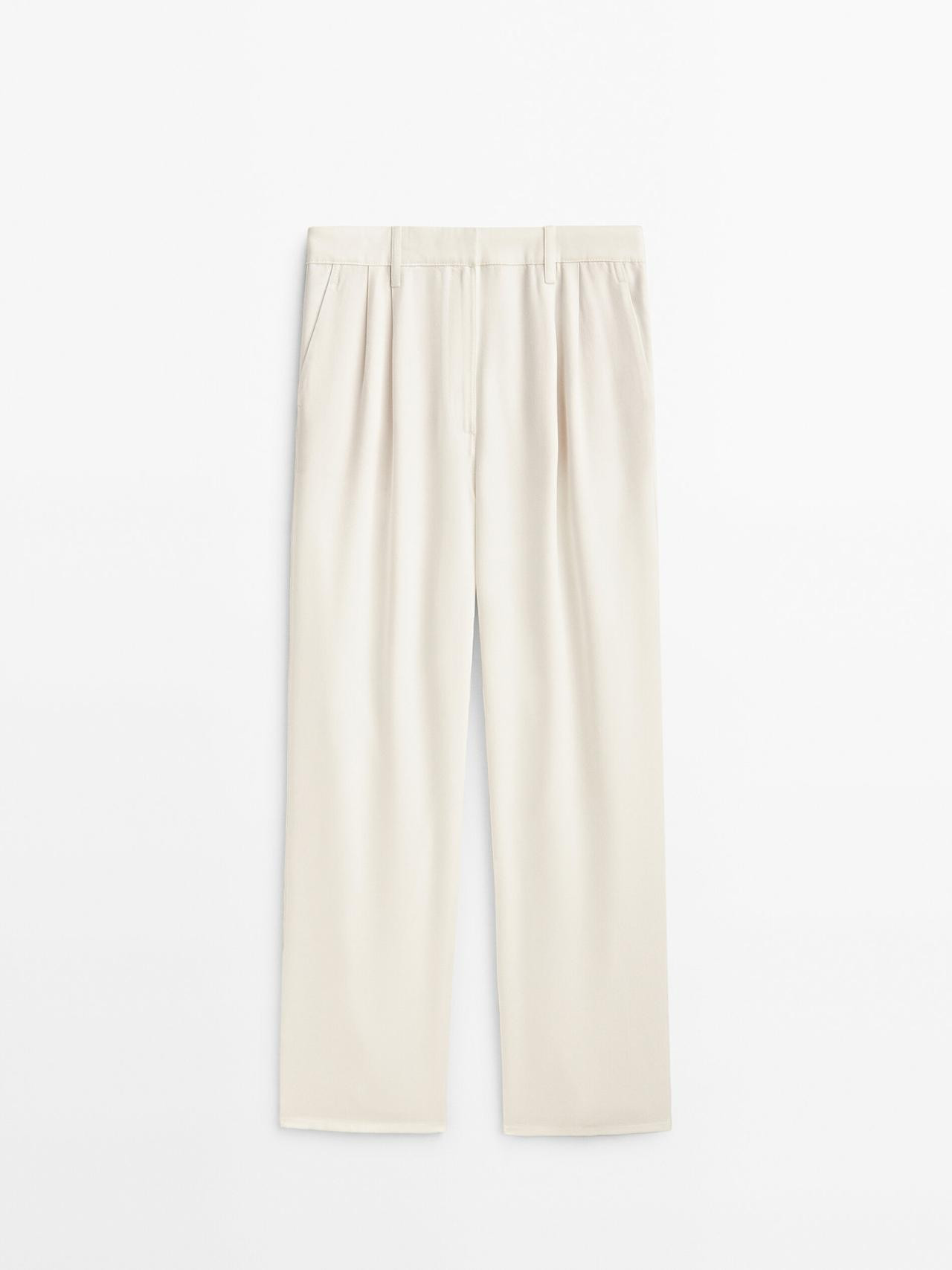 Fließende weite Hose aus Lyocell | Massimo Dutti DE