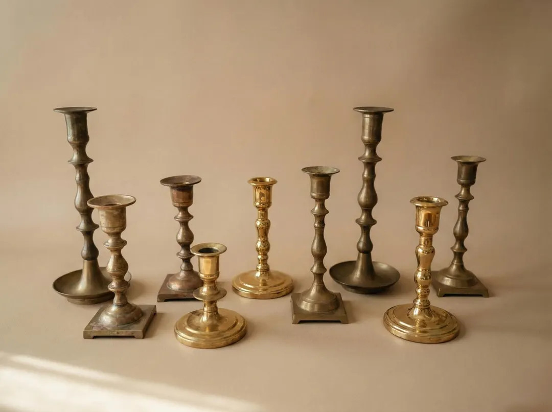 Your Choice: Vintage Solid Brass Taper Candlestick Holders-  *See Description for Sizes | Etsy (US)