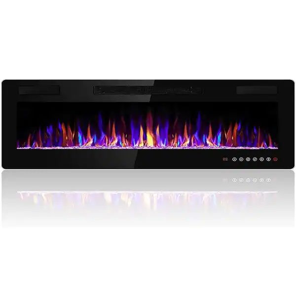 Bossin 36 to 60 inch Electric Fireplace Ultra-Thin and Silence Linear Fireplace Wall Mounted Fire... | Bed Bath & Beyond