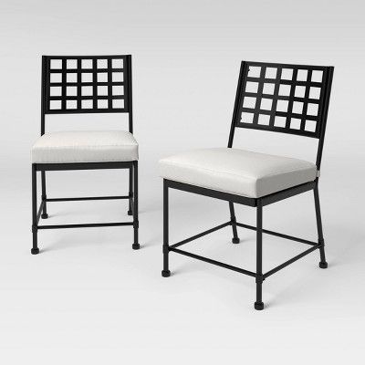 Midway 2pk Metal Cafe Patio Chairs - Black - Threshold&#8482; designed with Studio McGee | Target