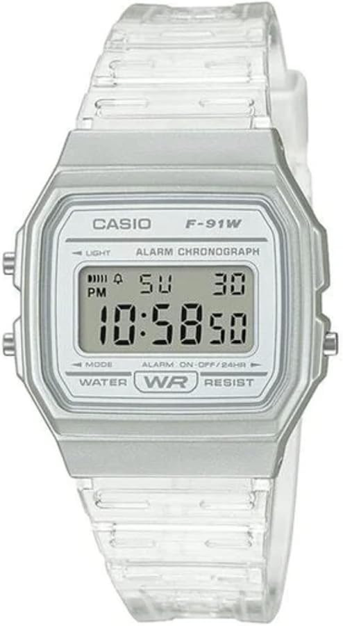 Casio Quartz Watch with Resin Strap, Clear, 20 (Model: F-91WS-7CF) | Amazon (US)