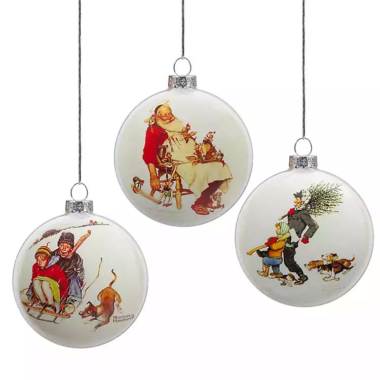 Rockwell Retro Christmas Scene Ornaments, Set of 3 | Kirkland's Home