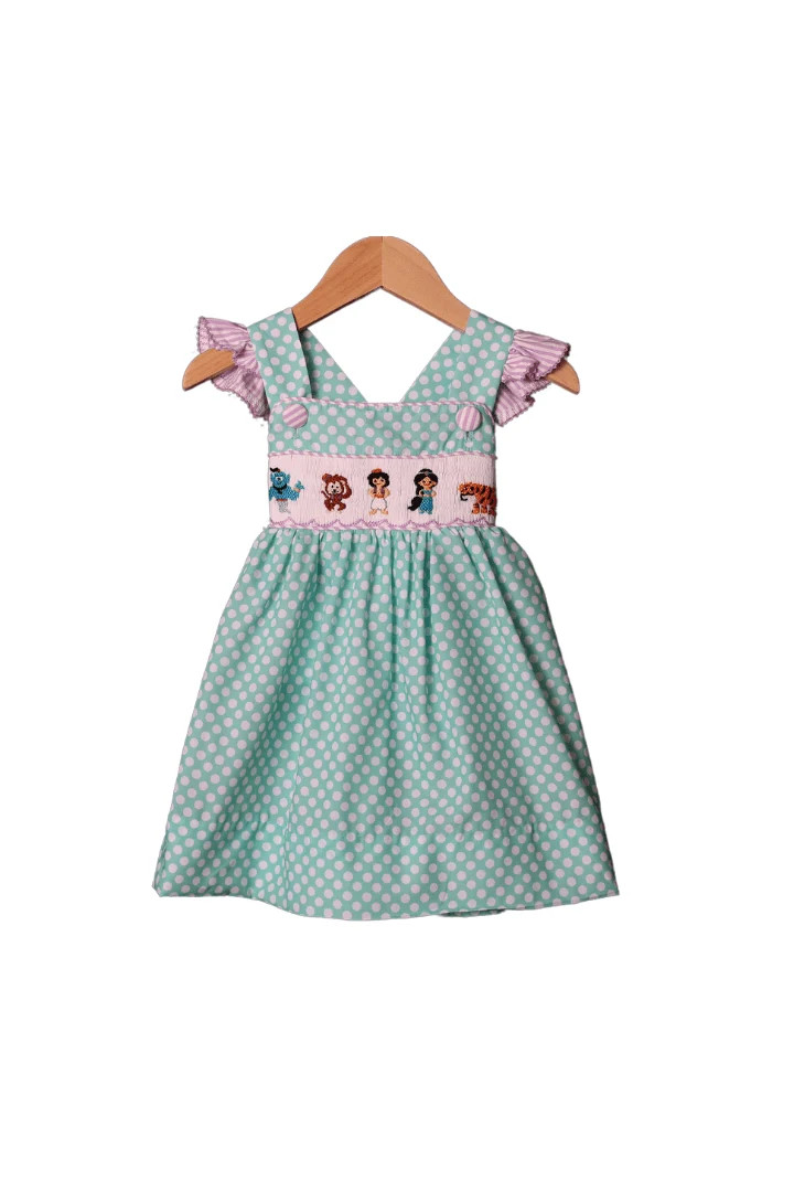 Genie and Friends Mint Bubble Dress | The Smocked Flamingo