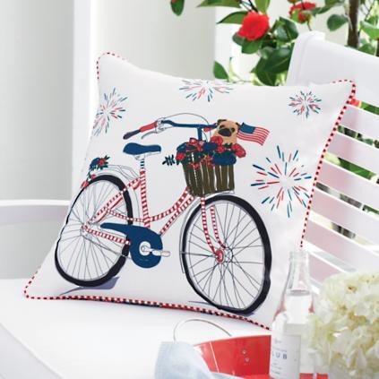 Summertime Bike Reversible Pillow | Grandin Road | Grandin Road