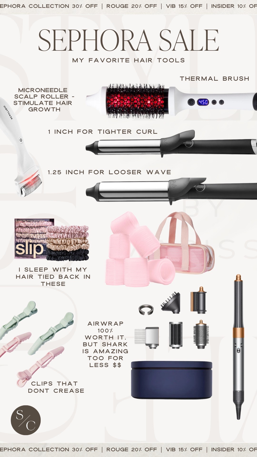 Sephora Sale! Use code SAVEMORE
My Favorite Hair Tools

Best hair tool, best curling iron, Heatless curlers, silk hair tie, thermal brush, ceaseless clips, Best haircare, Sephora savings, hair mask, hair oil, gift for her, beauty sale, scalp serum, dry shampoo

#LTKSaleAlert #LTKBeauty