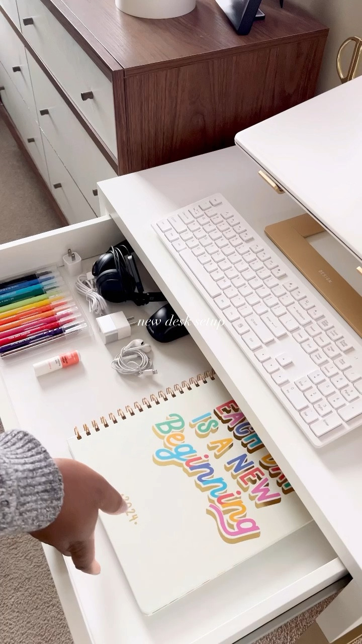 Trying to get more organized this year and I am starting with getting a new desk!

This desk is a simple white desk with a drawer and it’s under 34” wide and under $100.

It is the perfect size for my small apartment. 

I ended up spray painting a few of the elements gold to give it more personality!

Now I just need to buy my favorite Amazon drawer organizers. 

#LTKVideo #LTKhome #LTKfindsunder100