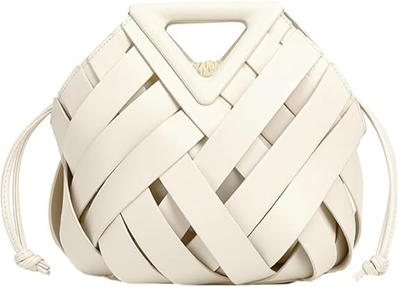 Vegan Leather Clutch Purses for Women Woven Small Crossbody Shoulder Bag Cute Top Handle Handbags... | Amazon (US)