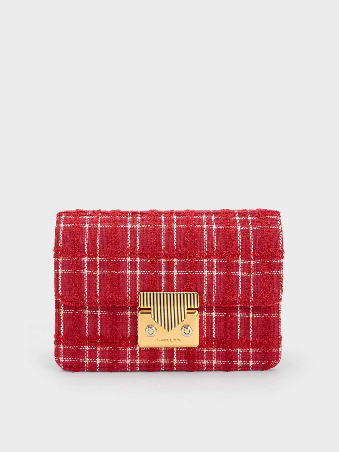 Red Eudora Tweed Boxy Bag | CHARLES & KEITH | Charles & Keith US