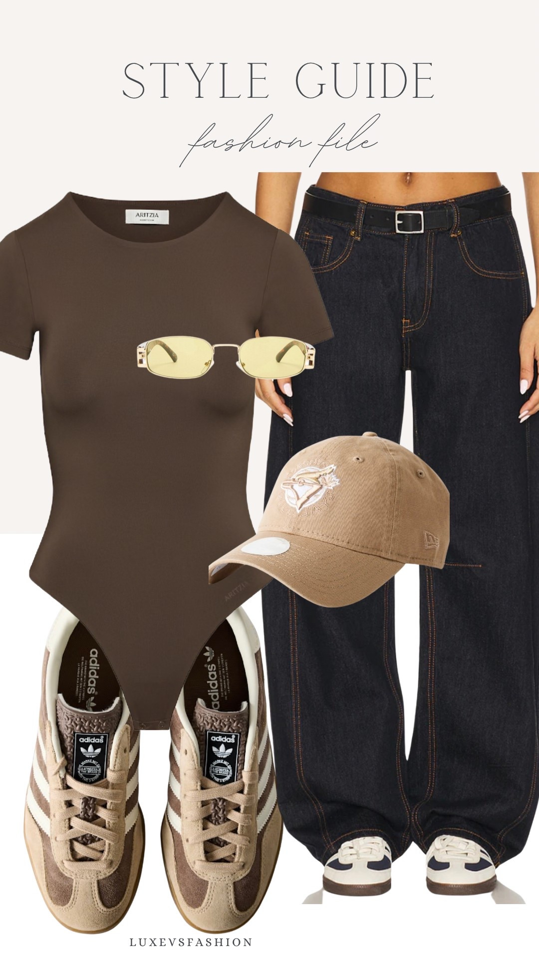 Brown outfit ideas is the hottest trend right now! 

Bodysuits are my favorite, they’re so versatile and stylish! The Dark Denim is luxurious and high fashion. You can go wrong with adidas og 😏

#brownoutfit #adidasorginals #bluejayshat #yellowsunglasses #springfashionideas 2025fashion

#LTKstyletip #LTKspring #LTKsummer