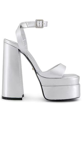 Casia Ankle Strap Platform in Silver | Revolve Clothing (Global)