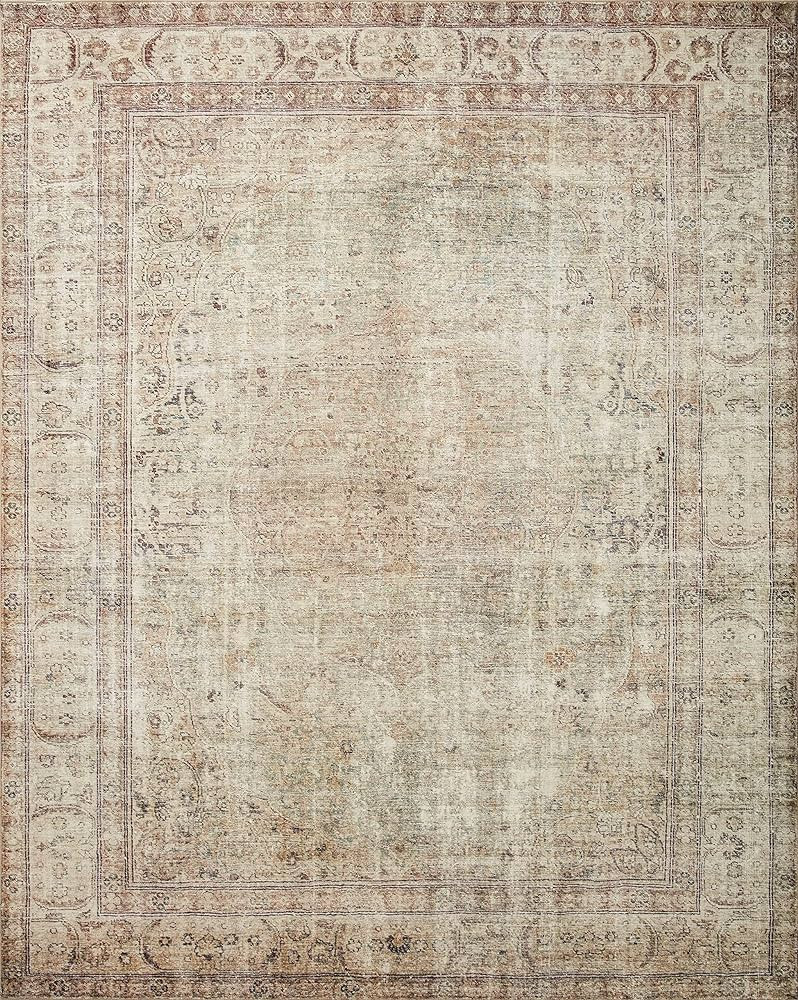 Loloi Margot Collection 7'-6" x 9'-6" Area Rug in Antique / Sage - Thick Low Pile Area Rug, No-Sh... | Amazon (US)