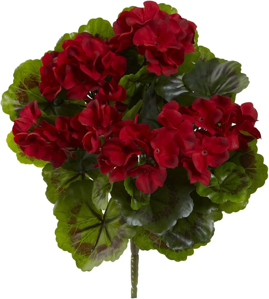 Nearly Natural Geranium Artificial Bush UV Resistant, Set of 4 (Indoor/Outdoor) | Amazon (US)