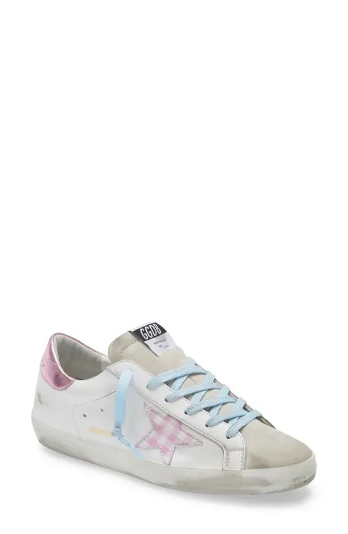 Golden Goose Super-Star Low Top Sneaker in White Leather/Pink/White at Nordstrom, Size 9Us | Nordstrom