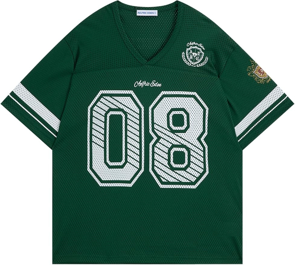 Aelfric Eden Jersey Shirts for Women Y2k Oversized V Neck Graphic Tees Football Number Streetwear... | Amazon (US)