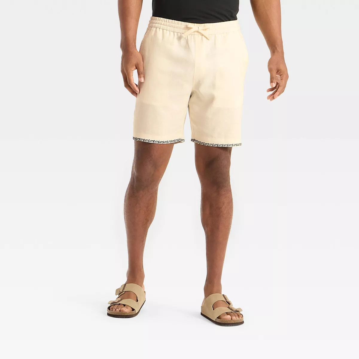 Men's 7" Linen Pull-On Shorts - Goodfellow & Co™ Beige | Target