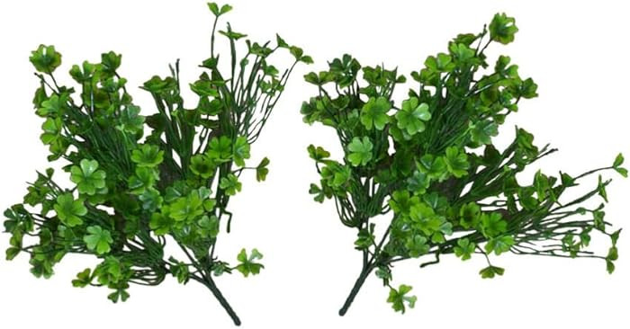 Zerodeko Artificial Four Leaf Clover Plants 2-Pack Faux Shamrock Floral Stems 3.94 Inch Greenery ... | Amazon (US)