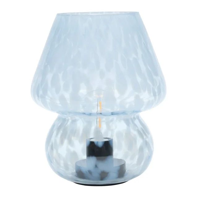 Urban Shop 8" Blue Tortoise Glass Battery-Powered Mushroom Table Lamp | Walmart (US)