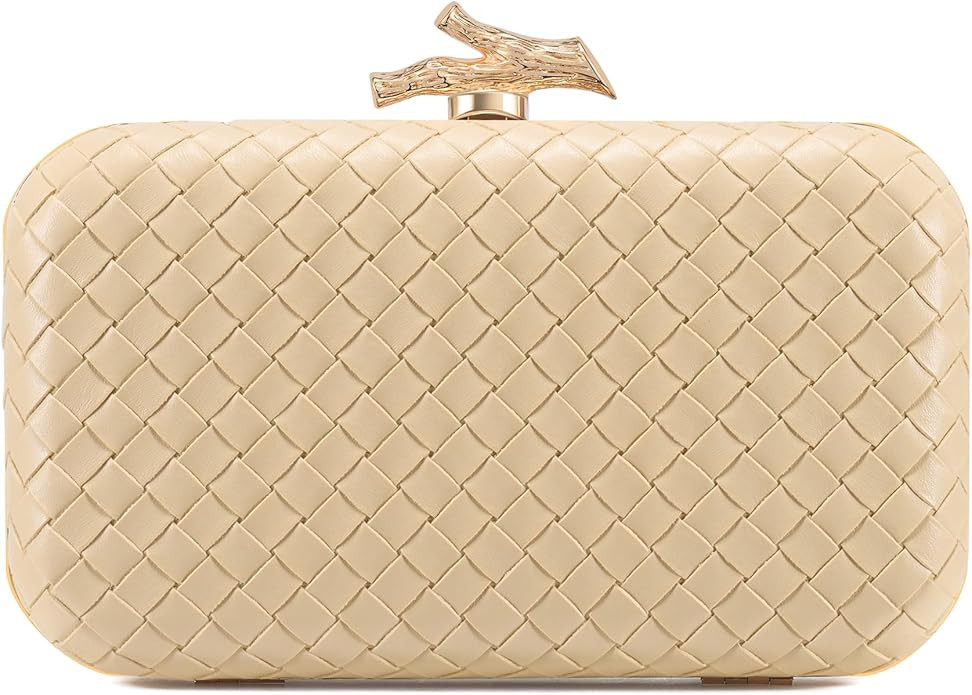 CHUNLI Clutch Purses for Women Evening/Wedding Chic Woven Bag Formal PU Leather Purse Designer Ha... | Amazon (US)