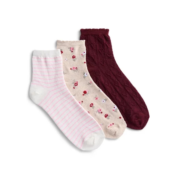 No Boundaries Ankle Socks, 3-Pack, Women's, Size 4-10 | Walmart (US)