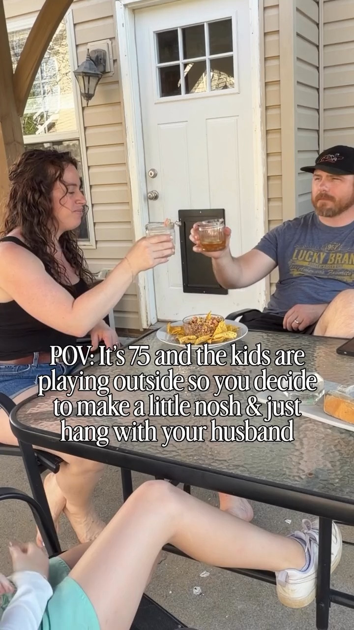 Couple’s Cocktail Hour is our weekly ritual: drinks, snacks, & chit chat while the kids play outside and the sun is shining.
No big budget, no Pinterest perfection — just us hanging out together. Here’s exactly what we made (super easy, 10 minutes max):

Mexican Street Corn Salad Dip
- Chop the Mexican Street Corn lettuce mixture SUPPER fine 
- Pour the lettuce in a bowl and add 3/4 the street corn & all the cheese 
- Dump the dressing on top and toss well
- Serve with tortilla chips 

Watermelon Limeade Mocktail 
- Rim a glass with sugar and fill with ice
- In cocktail shaker, juice 2 limes over ice
- Add 1.5 ounces watermelon syrup
- Shake and pour into prepared glass
- Top off with coconut water 

If you try this, tag me — I want to see your setup!

And if you have appetizer, cocktial, or mocktail ideas let me know below and I will try them. 

#AtHomeDateNight #CouplesCocktailHour #EasyDateIdeas #MarriageGoals #CocktailAndChill