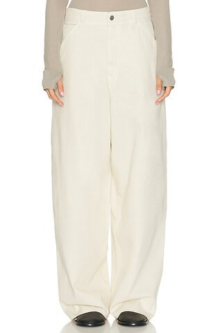 Lemaire Wide Leg in Denim Snow Clay - Cream. Size 36 (also in 34, 38, 40). | FWRD 