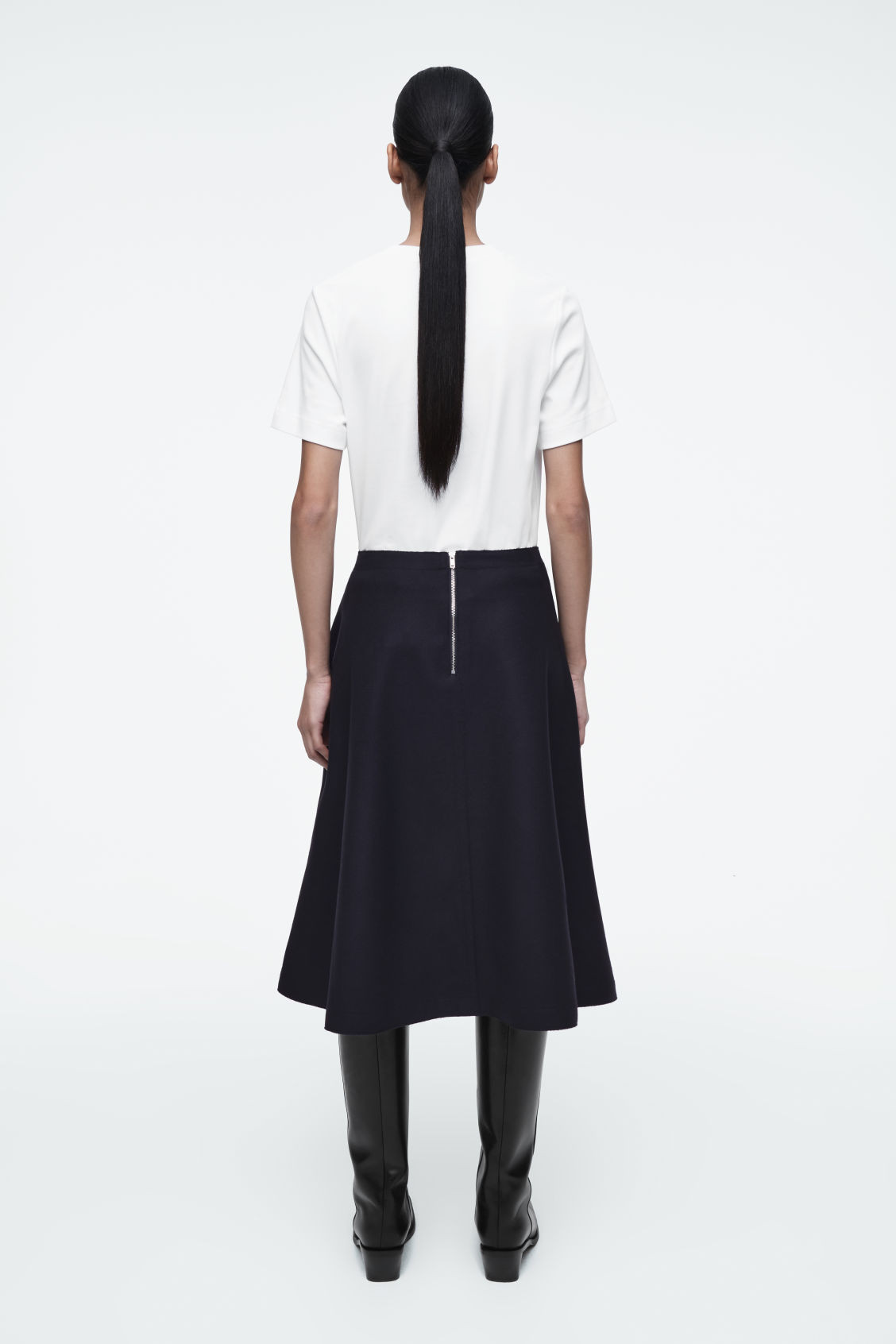 PANELLED WOOL MIDI SKIRT | COS UK