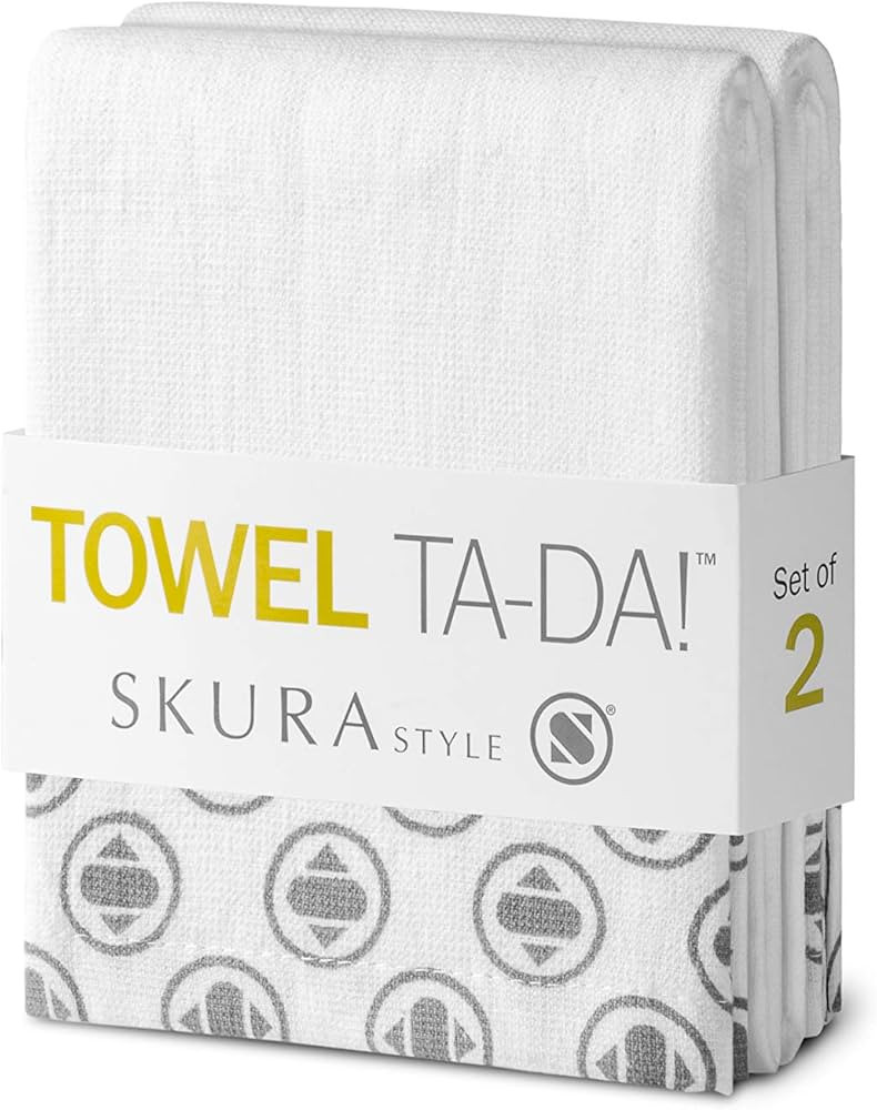 Skura Style Towel TA-DA!™ 100% Cotton Dual Sided Super Absorbent Kitchen and Dish Towel Set - 2... | Amazon (US)