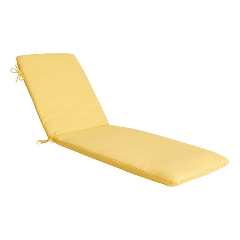 Butter Yellow Canvas Outdoor Chaise Lounge Cushion | At Home