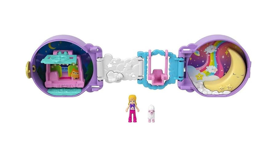 Polly Pocket Pajama Party Sleepy Pets Compact, Travel Toy with Micro Doll & Sheep Figure | Amazon (US)