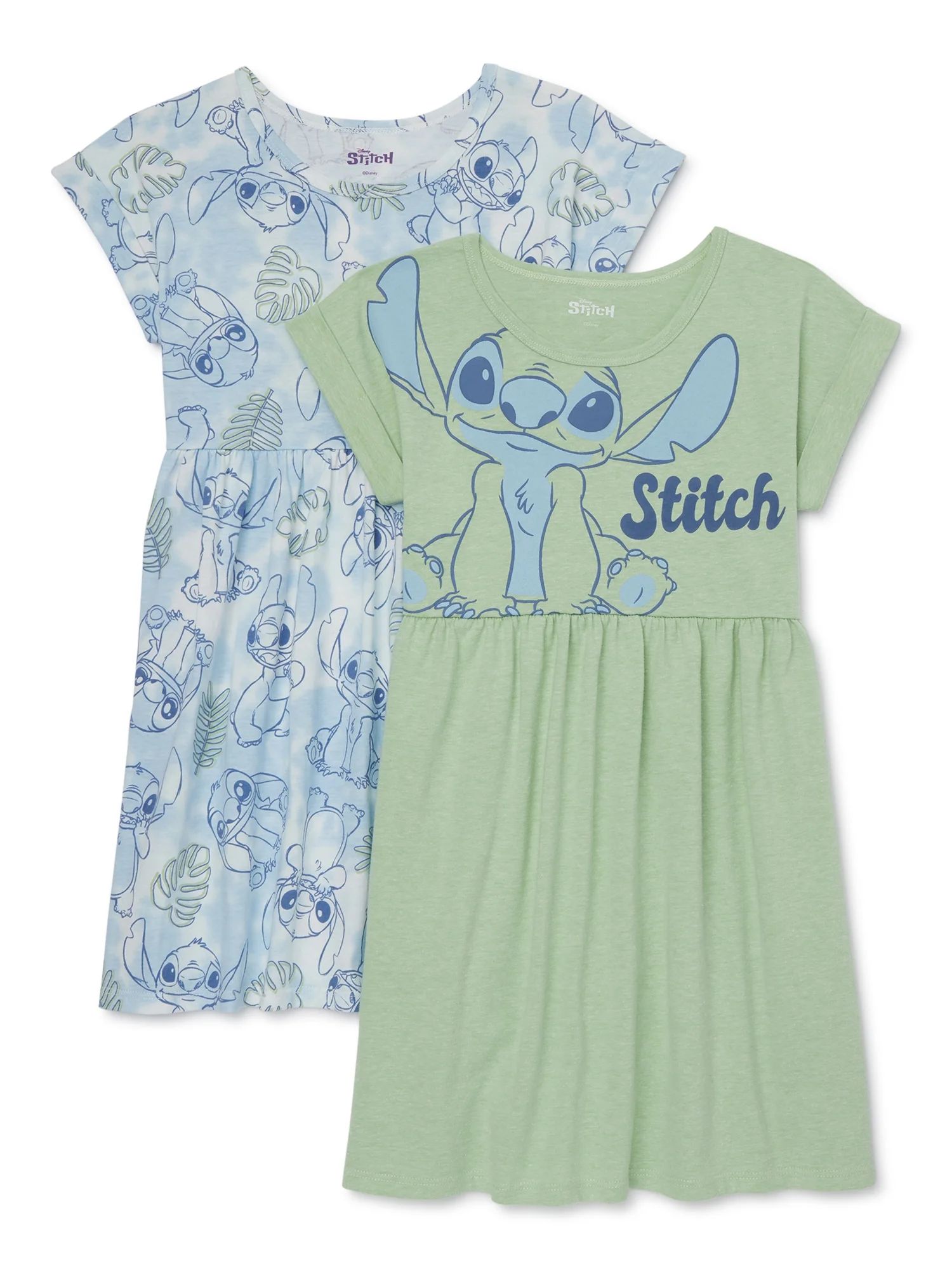Disney’s Stitch Girls’ Play Dress with Short Sleeves, 2-Pack, Sizes 4-16 | Walmart (US)