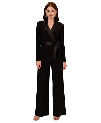 Women's Long-Sleeve Tuxedo Jumpsuit | Macy's