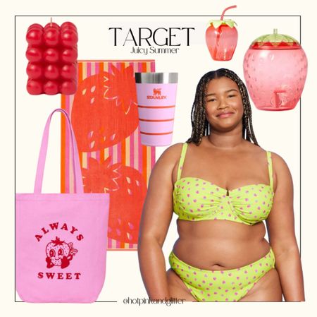 Juicy summer at target with these strawberry inspired essentials, towel, tumblers, candles, accessories, and bathing suits 

#LTKStyleTip #LTKSeasonal #LTKPlusSize