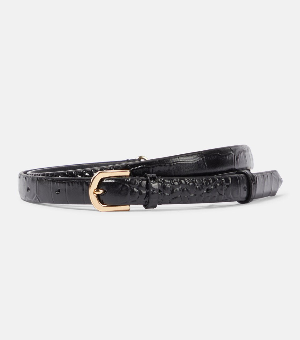 Croc-effect leather belt | Mytheresa (UK)