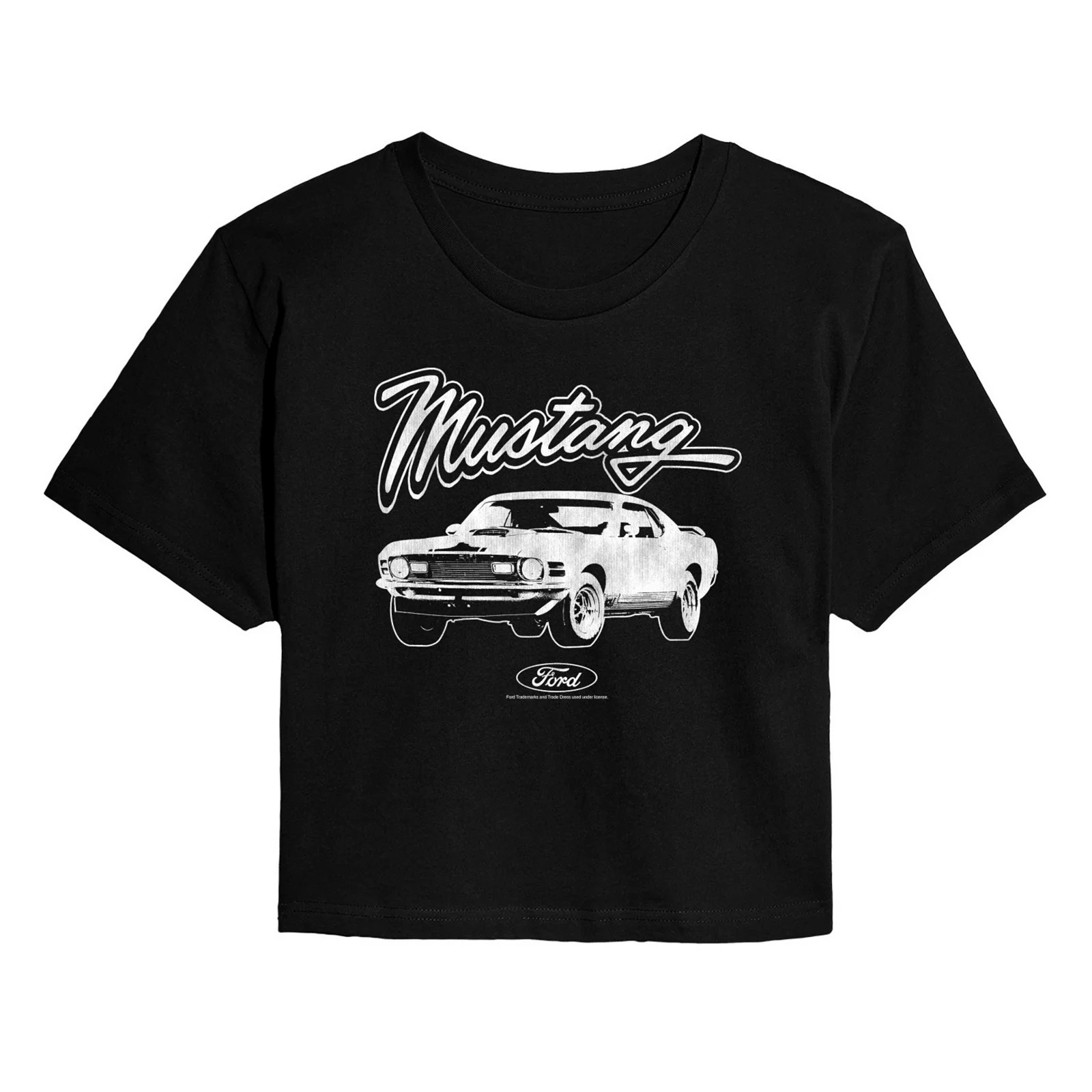 Juniors' Ford Mustang Cropped Graphic Tee, Girl's, Size: Small, Black | Kohl's