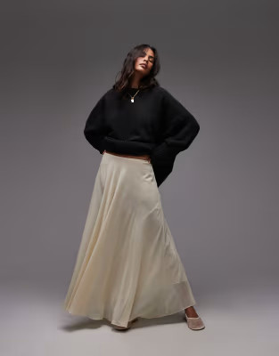 Topshop sheer full circle chiffon skirt in buttermilk | ASOS | ASOS (Global)