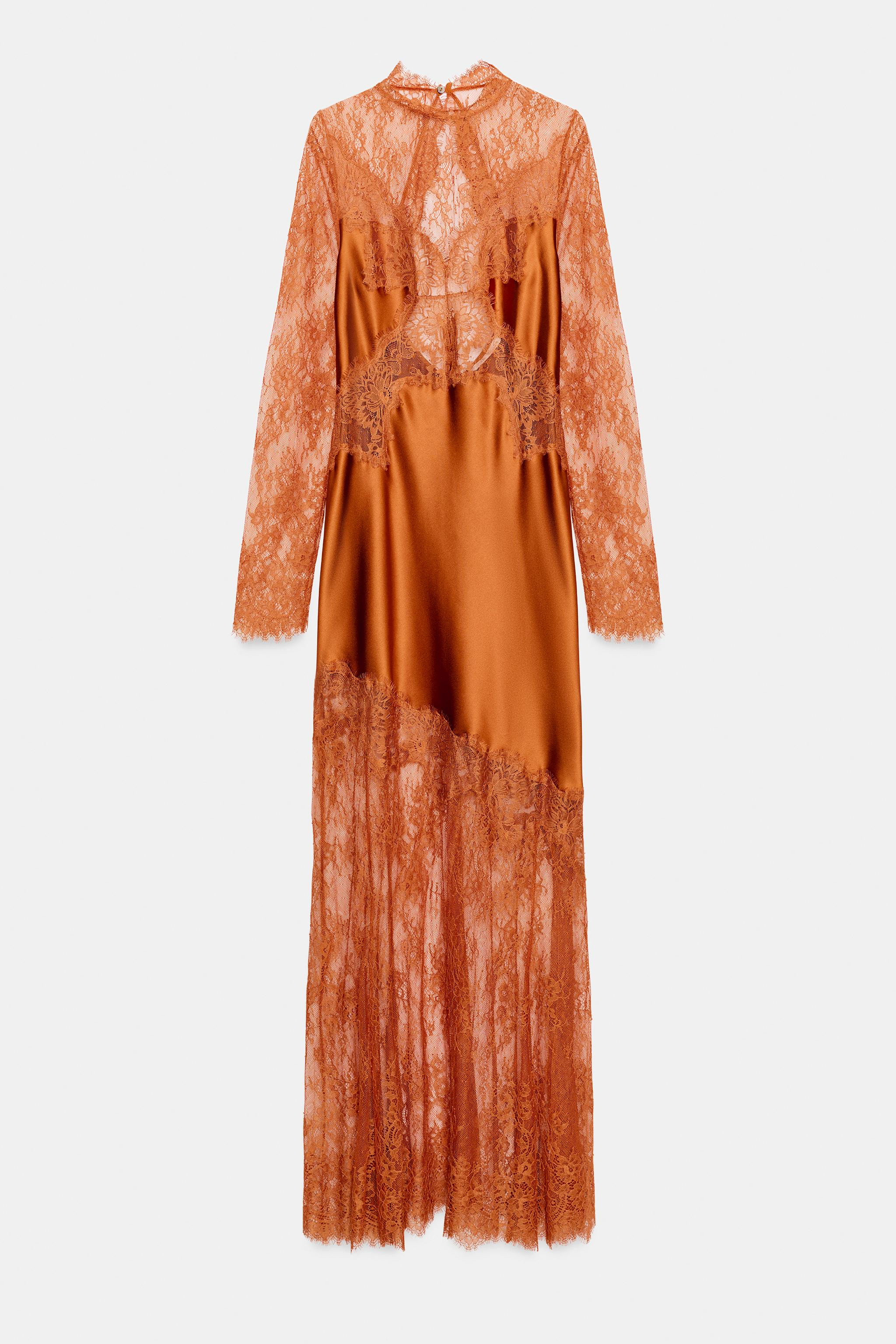 ZW COLLECTION SATIN LACE DRESS | Zara UK