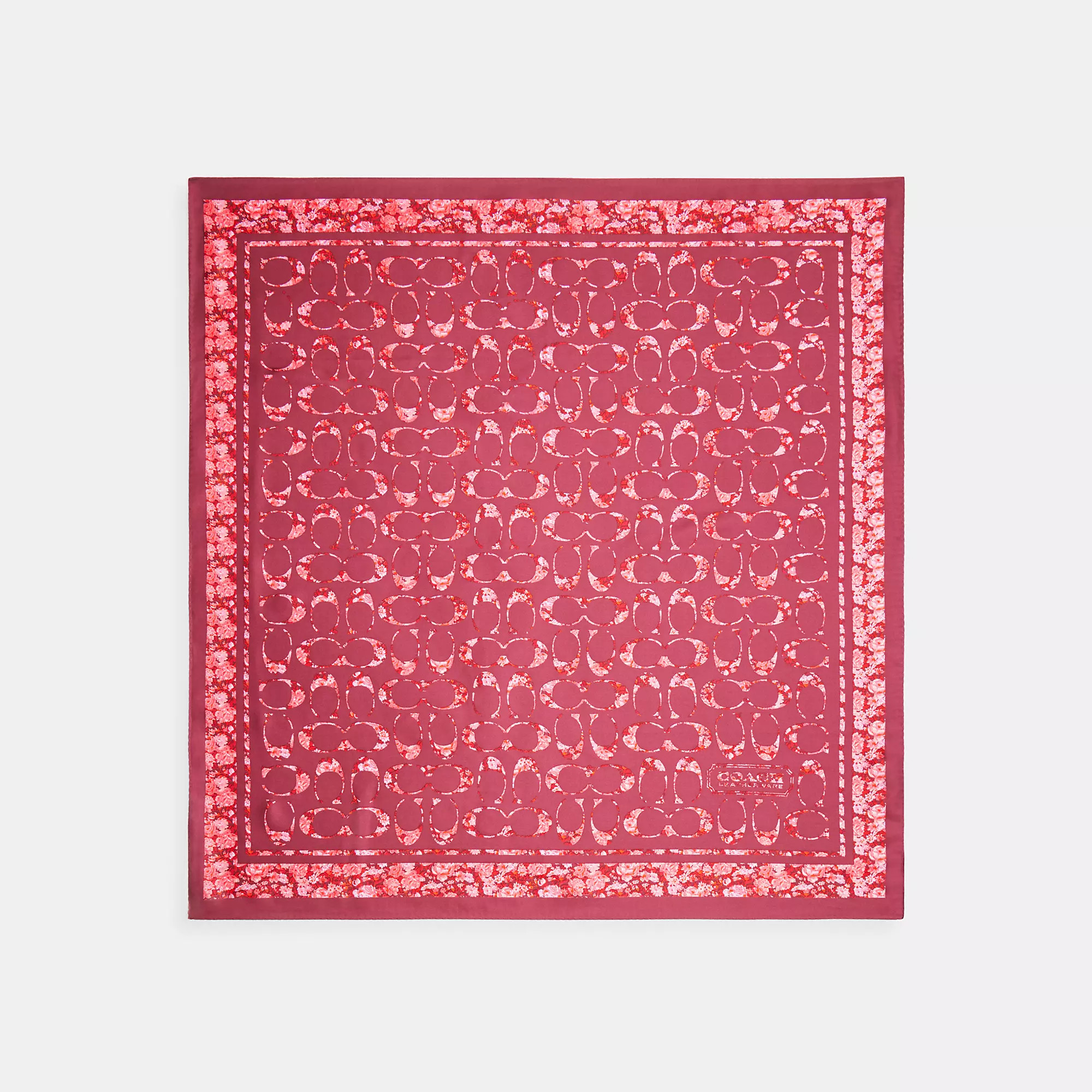 Signature Rose Meadow Print Silk Square Scarf | Coach (US)