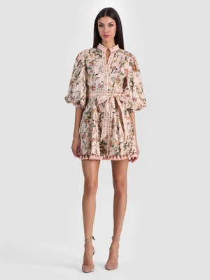 LUCY MINI SHIRT DRESS - SUNSET GROVE ENGLISH ROSE | Alice + Olivia