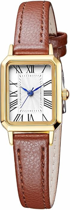 BESTKANG Leather Strap Watches for Women Elegant Dainty Ladies Watch Vintage Rectangle Women Quar... | Amazon (US)