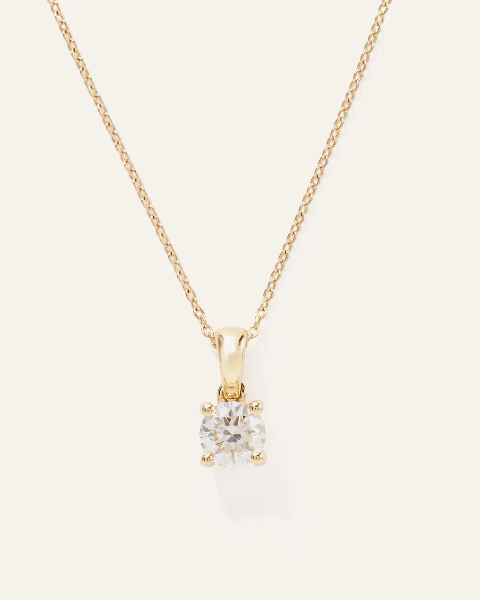 14K Gold Lab Grown Diamond Solitaire Necklace in Yellow Gold | Quince