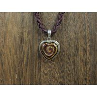 16"" Sterling Silver & Nylon Glass Heart Pendant Necklace Vintage Minimalist Everyday Simple Beauty  | Etsy (US)