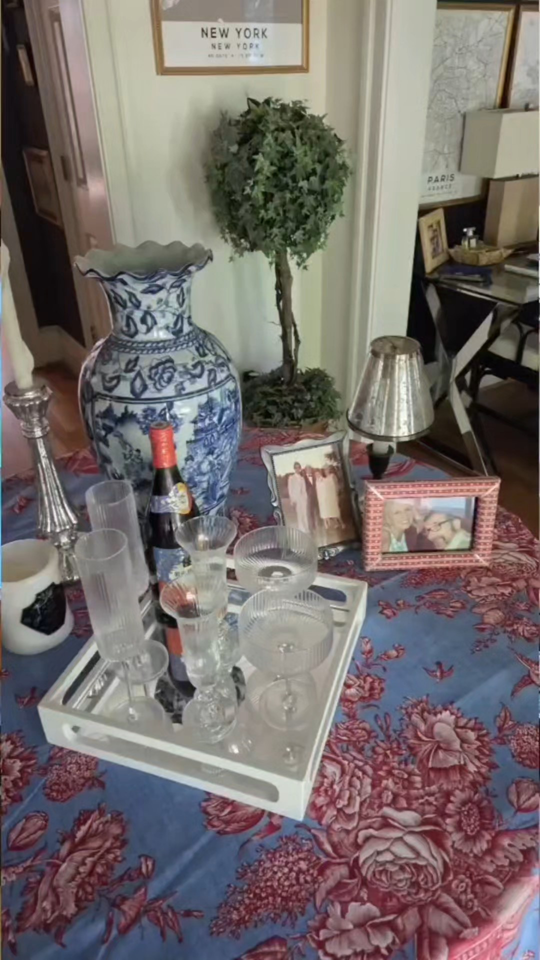 Toile blue and white French topiaries fabrics color textures I'm here for all of it I enjoyed my brief respite with a little more minimalism but I have officially entered maximalist heaven

#LTKdayinmylife #LTKstorytime #LTKHome