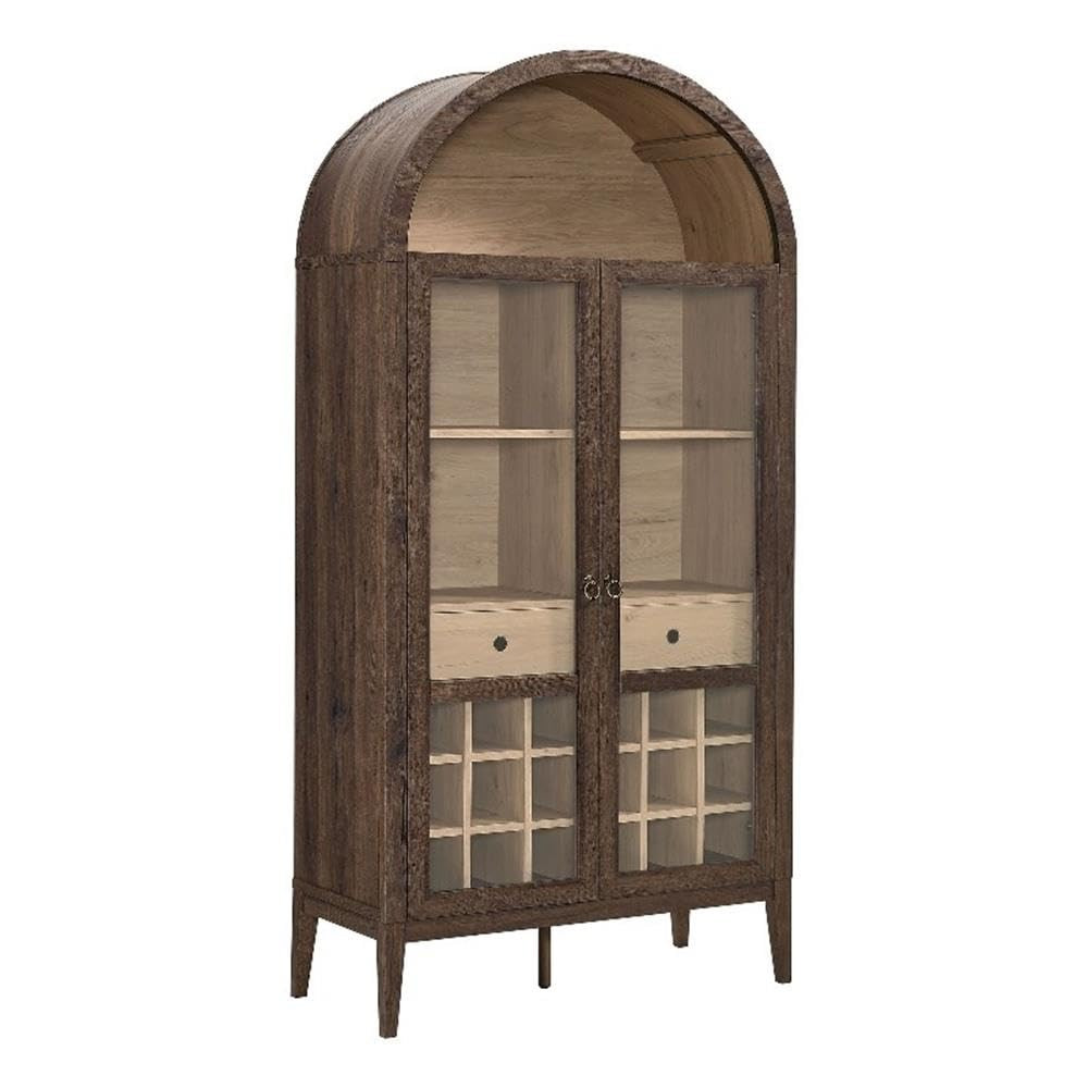 Modway Nolan Modern Farmhouse Arched Bar Cabinet in Dark Walnut Wood Grain - 72 Inch Tall Wine St... | Amazon (US)